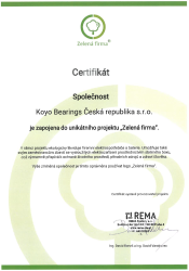 Společnost Koyo Bearings se stala Zelenou firmou 